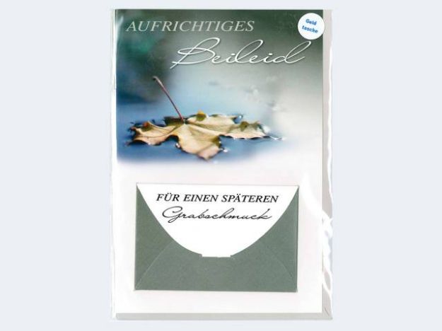 Bild von Trauer Ahornblatt im Wasser Geldkarte - Eine Verkaufseinheit = 5 Stück - 811191