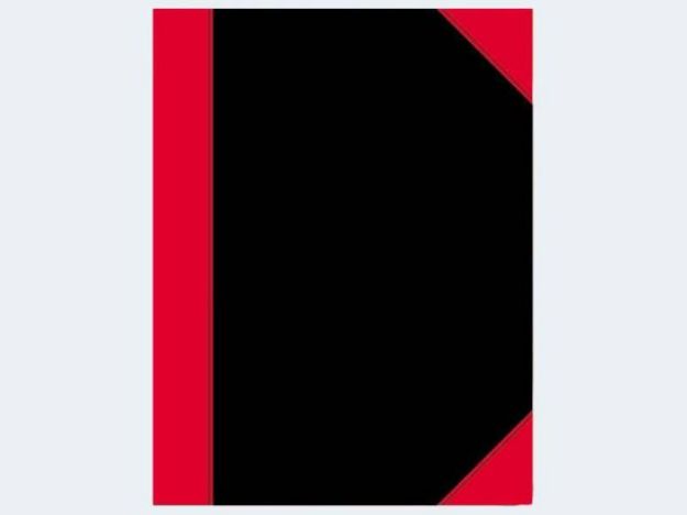 Bild von Kladde A5/96Bl liniert schwarz/rot holzfrei weiss - 100302813