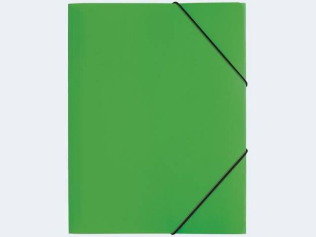 Bild von Gummizugmappe A4 grün PP 3 Einschlagklappen - 21613-05
