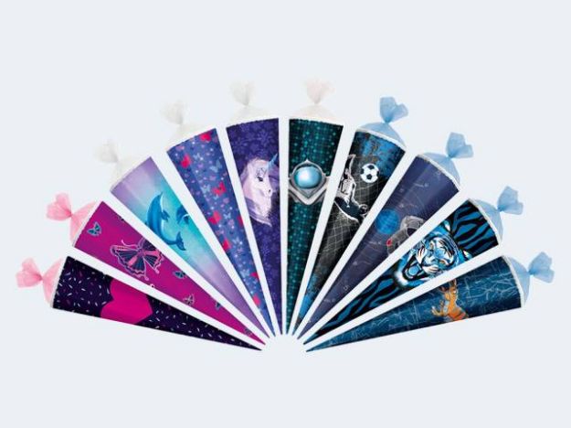 Bild von Schultüte 50cm mit Tüll hexagona - Ein Stück wird nach dem Zufallsprinzip zugesendet!l - 50035083