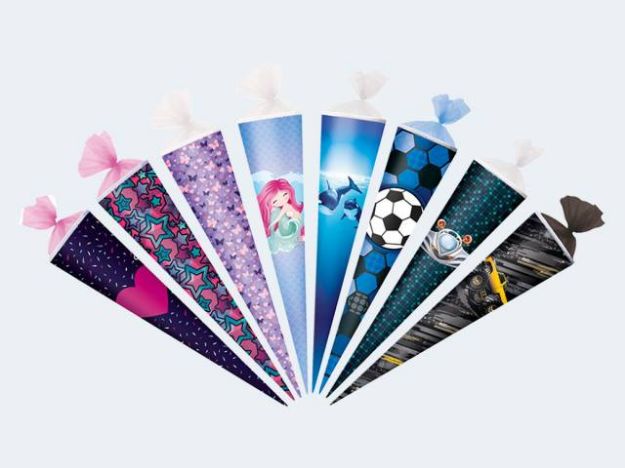 Bild von Schultüte 70cm  mit Tüll rund - Ein Stück wird nach dem Zufallsprinzip zugesendet! - 50035076