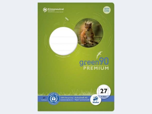 Bild von Heft Green 90 A5/16 Lin27 90g 9mm lin. Randlienien - Eine Verkaufseinheit = 10 Stück - 040780027