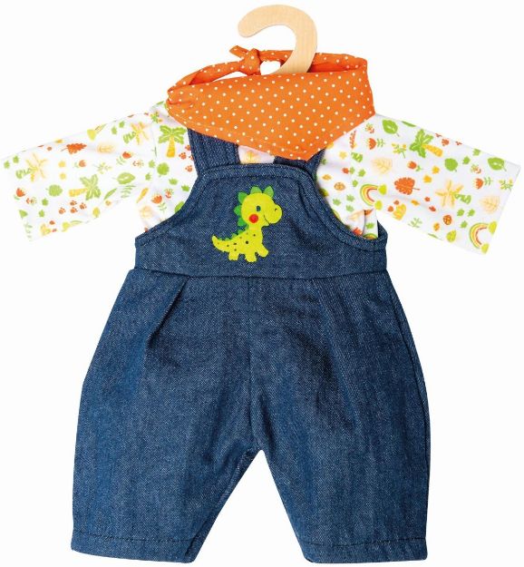Bild von Puppen-Latzhose Dino, 3-teilig, Gr. 35-45 cm - 2115