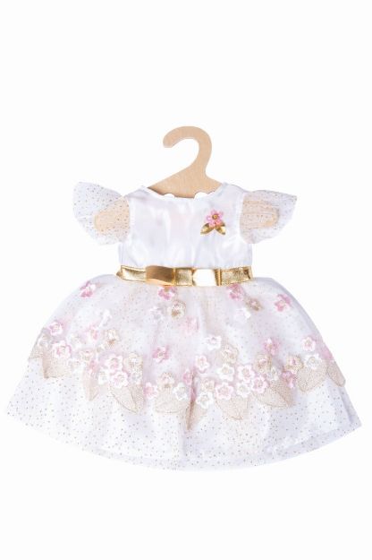 Bild von Puppen-Prinzessinnenkleid Kirschblüte mit goldener Krone, Gr. 35-45 cm - 2132