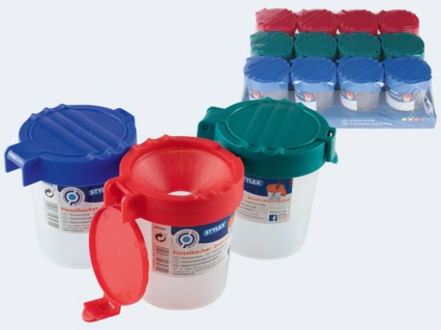 Bild von Wasserbecher mit Deckel 12 St im Aufsteller fbg - 28960