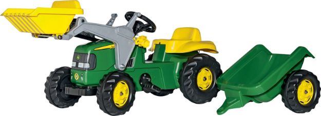 Bild von rollyToys John Deere mit Frontlader und Anhänger - 02 311 0