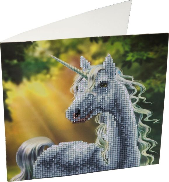 Bild von Crystal Art Grußkarte Einhorn im Sonnenschein 18x18cm - CCK-A2