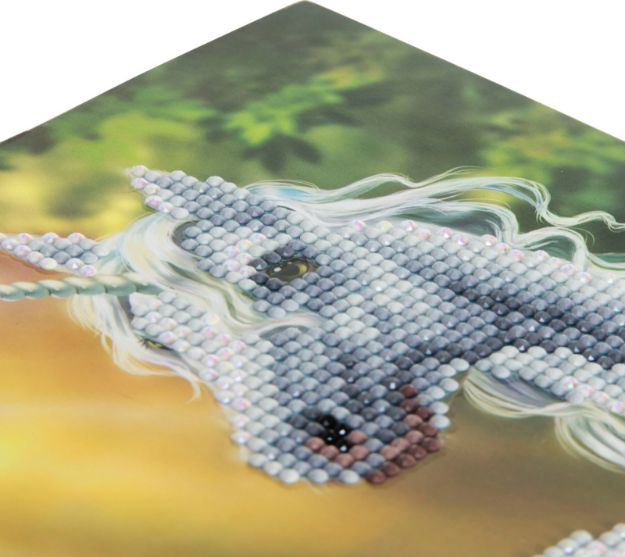 Bild von Crystal Art Grußkarte Einhorn im Sonnenschein 18x18cm - CCK-A2