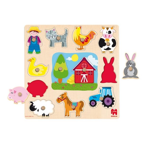 Bild von GOULA Holzpuzzle Silhouetten Bauernhof - 53025
