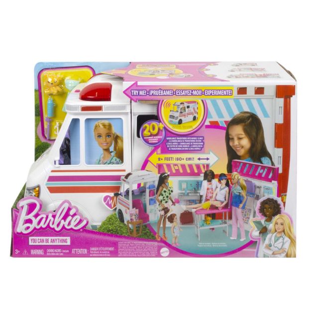 Bild von Barbie 2-in-1 Krankenwagen Spielset (mit Licht & Geräuschen) - HKT79