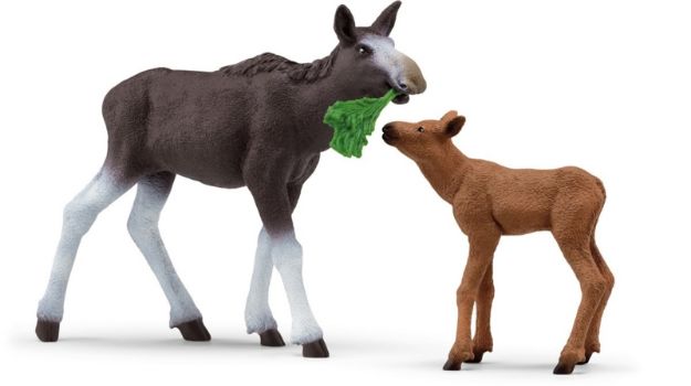 Bild von schleich® Wild Life 42603 Elchkuh mit Kalb (NatGeo)