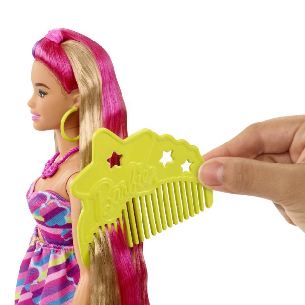 Bild von Mattel HCM89 Barbie Totally Hair Puppe im Blumenlook, 21,6 cm langes Fantasiehaar, 15 Zubehörteile, ab 3 Jahren