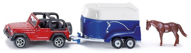 Bild von SIKU 1651 Jeep mit Pferdeanhänger, sortiert