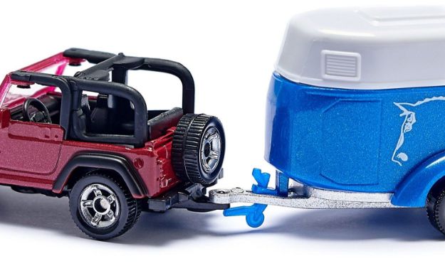 Bild von SIKU 1651 Jeep mit Pferdeanhänger, sortiert