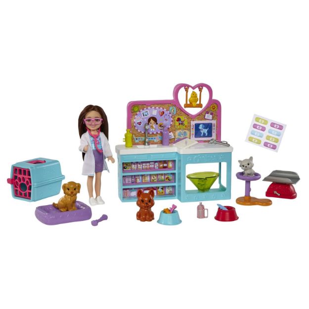 Bild von Mattel HGT12 Chelsea Can be: Chelsea Tierklinik Spielset mit Tierchen & Zubehör
