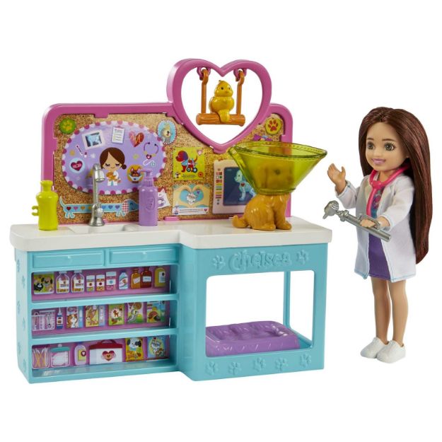 Bild von Mattel HGT12 Chelsea Can be: Chelsea Tierklinik Spielset mit Tierchen & Zubehör