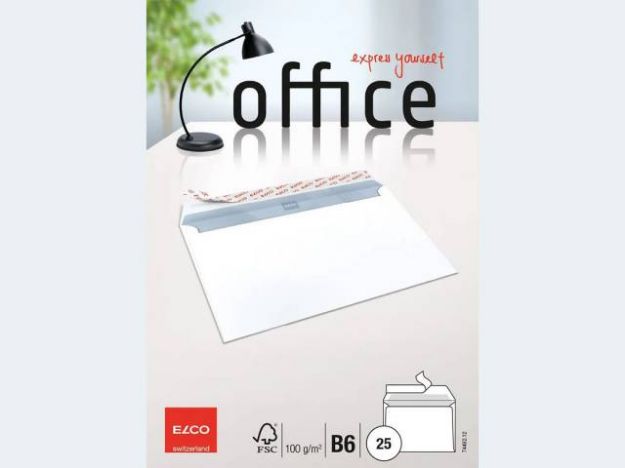 Bild von Kuvert Elco Office B6 hochweiß 100g hk 25Stück - 74492.12