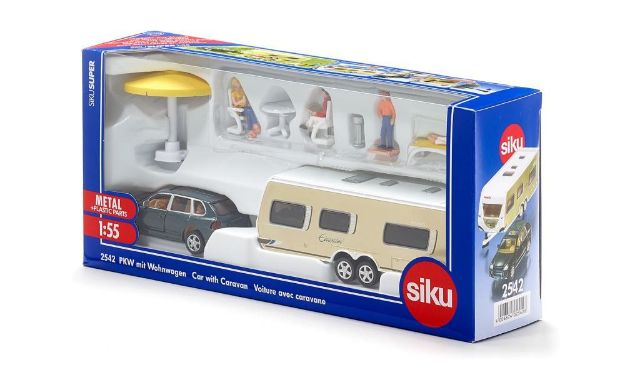 Bild von SIKU 2542 PKW mit Wohnwagen 1:55