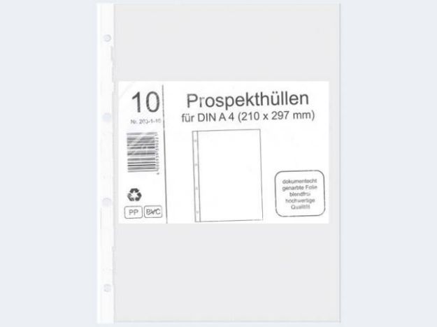 Bild von 10 Prospekthüllen Din A 4 genarbt dokumentenecht - Eine Verkaufseinheit = 10 Stück - 90234704