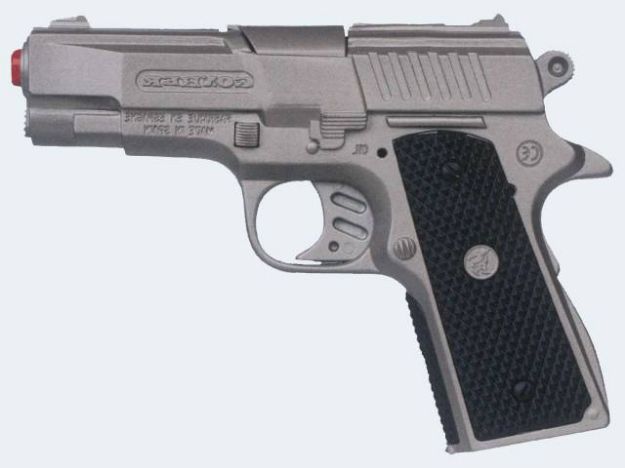 Bild von 8-Sch Pistole 19cm silber Metall Sound (Police) - 46/0