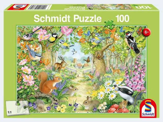 Bild von Puzzle 100T Tiere im Wald - 56370
