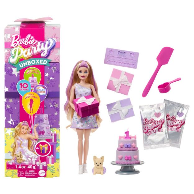 Bild von Barbie Party Unboxed Haustier Geburtstag lila