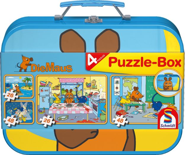 Bild von Schmidt Spiele Puzzle Die Maus im Metallkoffer 2 x 26 Teile, 2 x 48 Teile - 55597