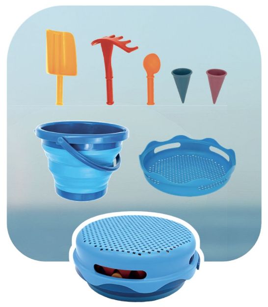 Bild von Schildkröt Funsports - 7in1 Sand Toys Falteimer Set - blau - 970244