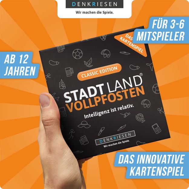 Bild von STADT LAND VOLLPFOSTEN® – Das Kartenspiel – CLASSIC EDITION "Intelligenz ist relativ" - SL3001