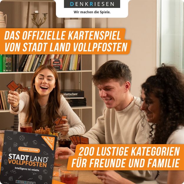 Bild von STADT LAND VOLLPFOSTEN® – Das Kartenspiel – CLASSIC EDITION "Intelligenz ist relativ" - SL3001
