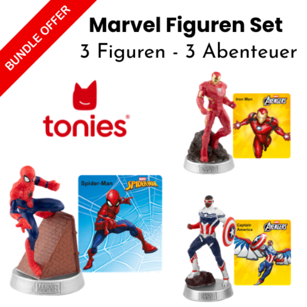 Bild von Tonies - MARVEL - Figurenset - 3er Set - Spider-Man + Iron Man + Captain America