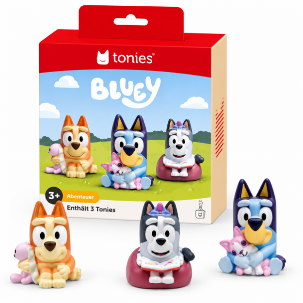 Bild von VÖ 22.10.2026 BUNDLE - Bluey - Bluey Tonies 3er-Set + Tonieplay Game M - Bluey Spielspaß den ganzen Tag + Toniebox 2 Hülle - Bluey
