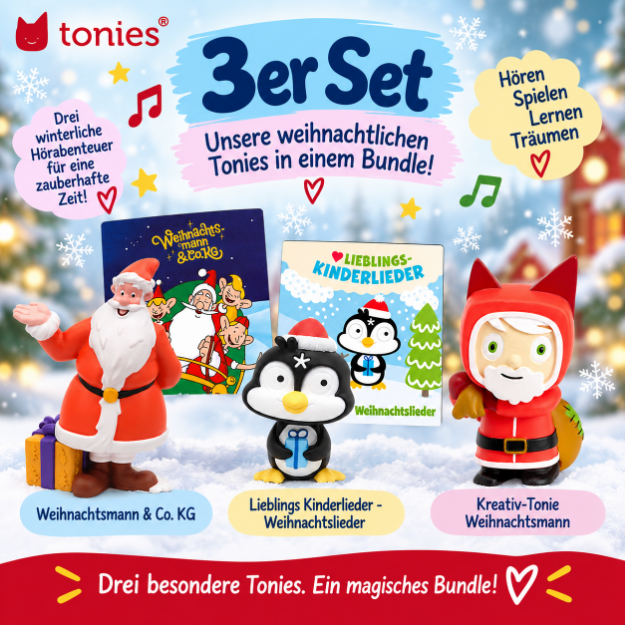Bild von BUNDLE -  Es Weihnachtet sehr!- 3er Set - Weihnachtsmann & Co. KG + Lieblings Kinderlieder - Weihnachtslieder (Pinguin) + Kreativ-Tonie Weihnachtsmann